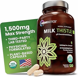 OmniBiotics Organic Milk Thistle Supplement 1500mg